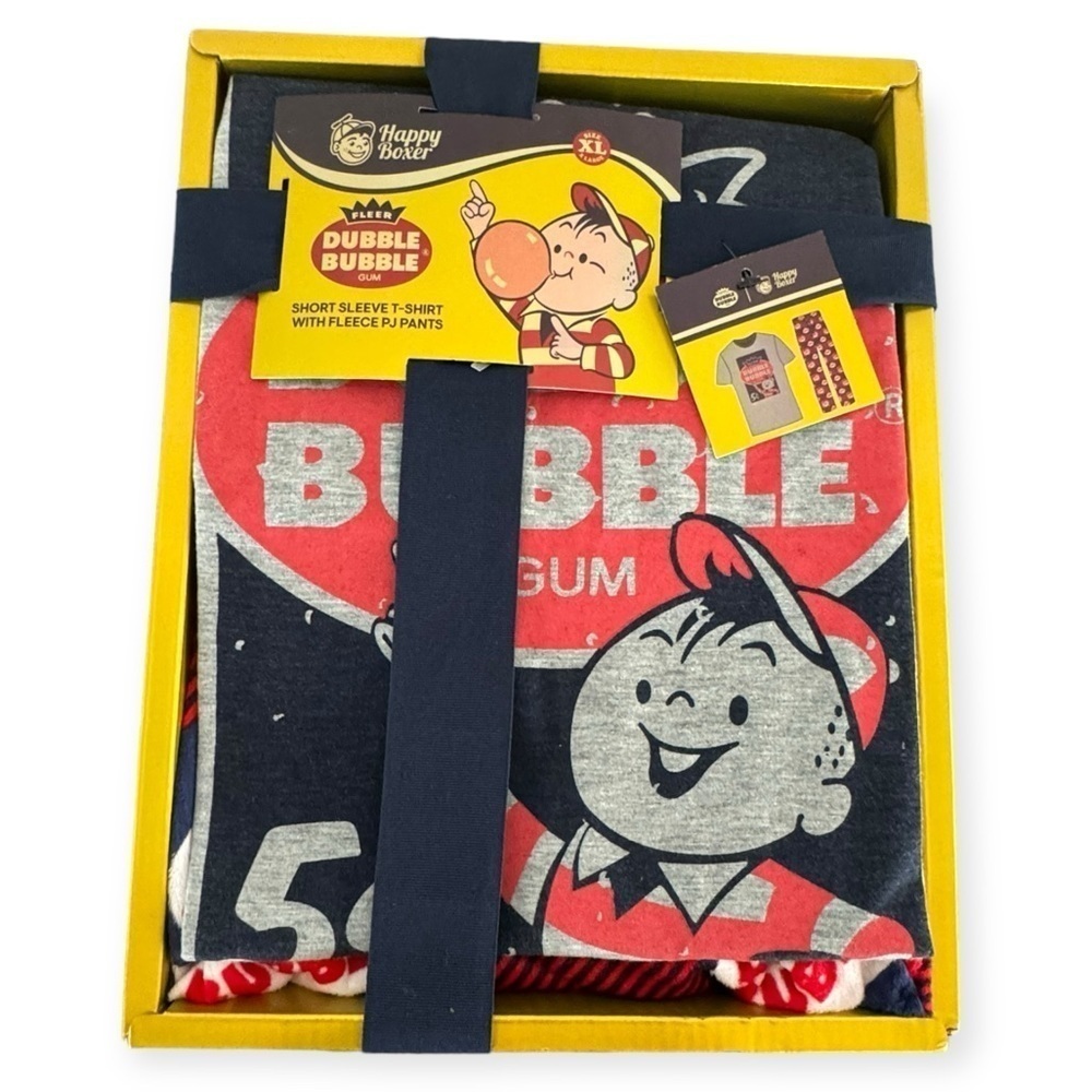 HAPPY BOXER Dubble Bubble 2 Piece T-Shirt & Pants Lounge Pajama Set Size XL NEW